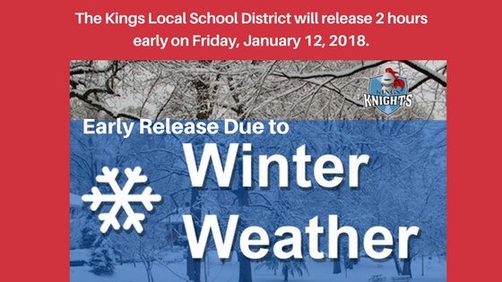 2 hour early release on 1-12-2018 2 hour early release on 1-12-2018